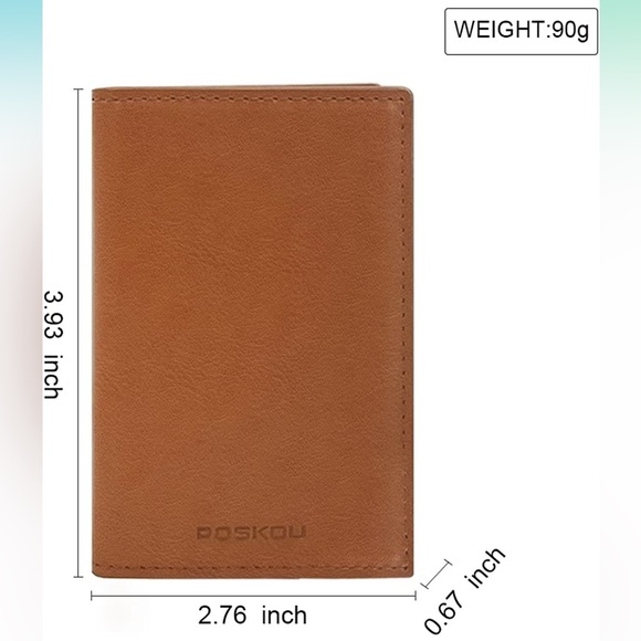 💗 Leather Credit Card Holder RFID Blocking Slim Pop Up Bifold Card Wallet - Picture 6 of 6